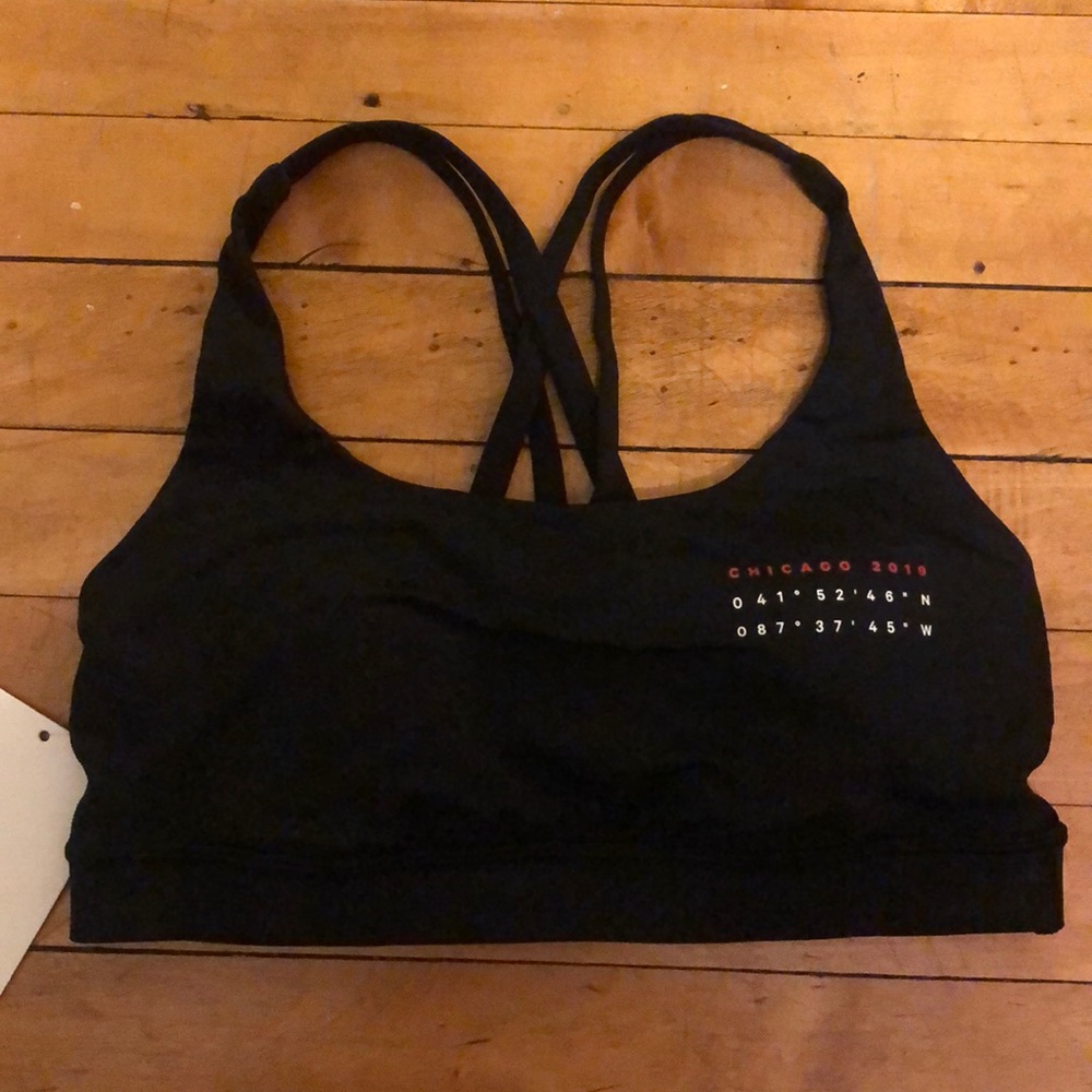 NWT lululemon limited edition Chicago Marathon Energy Bra Black